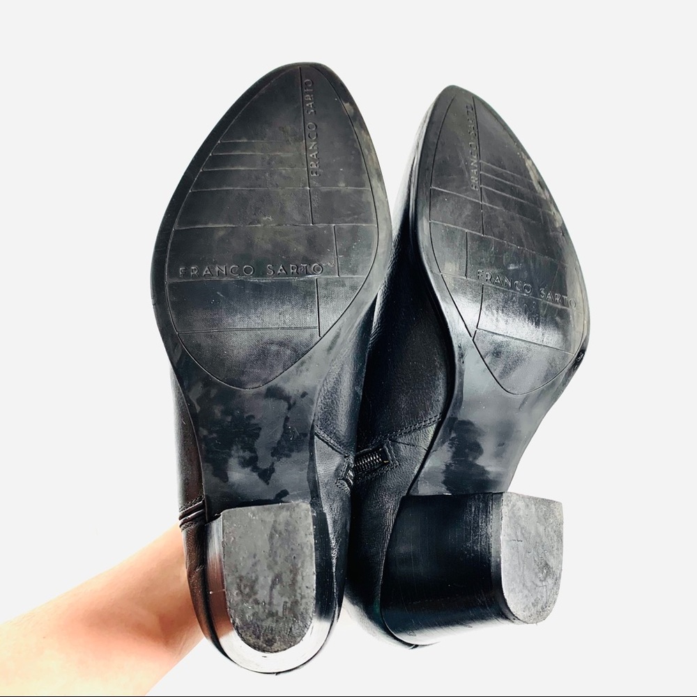 Franco Sarto Heeled Booties Black Leather Size 8.5 - Picture 7 of 7